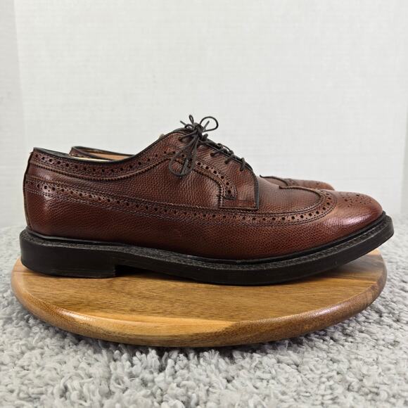 Brooks Brother Brown Wingtip Brogue Medallion Oxford Dress Shoe USA Mens 10.5 D - Picture 3 of 14